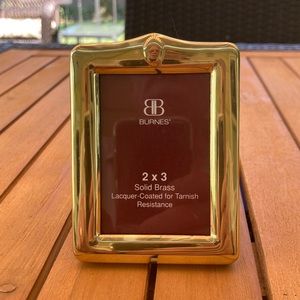 Burns Solid Brass picture frame hold 2” x 3” photo